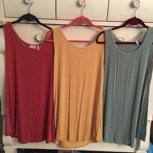 LOGO Knit Tank with Lace Trim Scoop Neck -